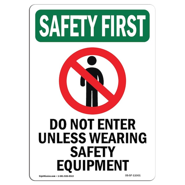 OSHA, 5" Height, Decal, 5" H, Portrait, PK10, Do Not Enter Unless